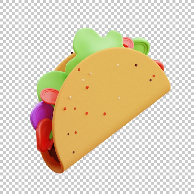 3D Render illustratie taco's geïsoleerd premium psd