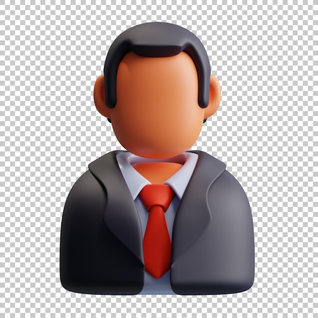 3D Render illustratie van zakenman persoon premium psd