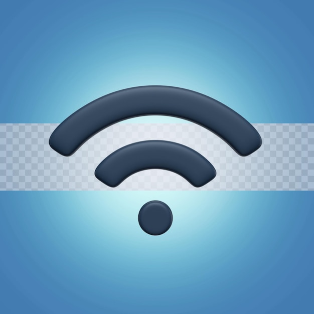 3D render illustratie wifi-signaal