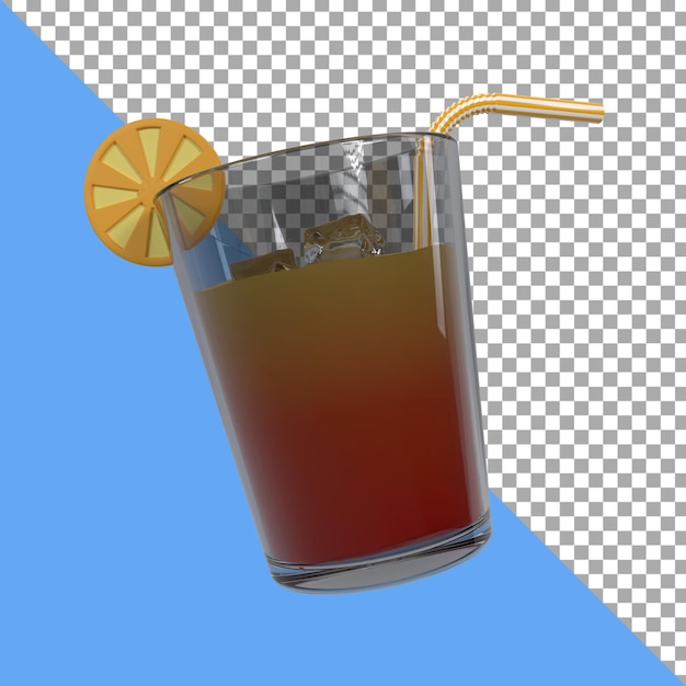 3D render illustratie zomervakantie jus d'orange