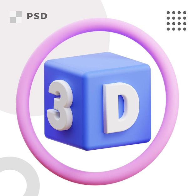 PSD 3d render illustration of 3d image metaverse