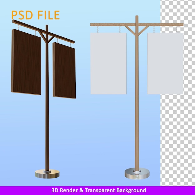 PSD 3d render illustration advertising stand