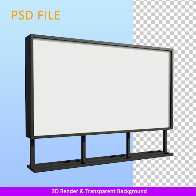 Illustrazione di rendering 3d tabellone per le affissioni