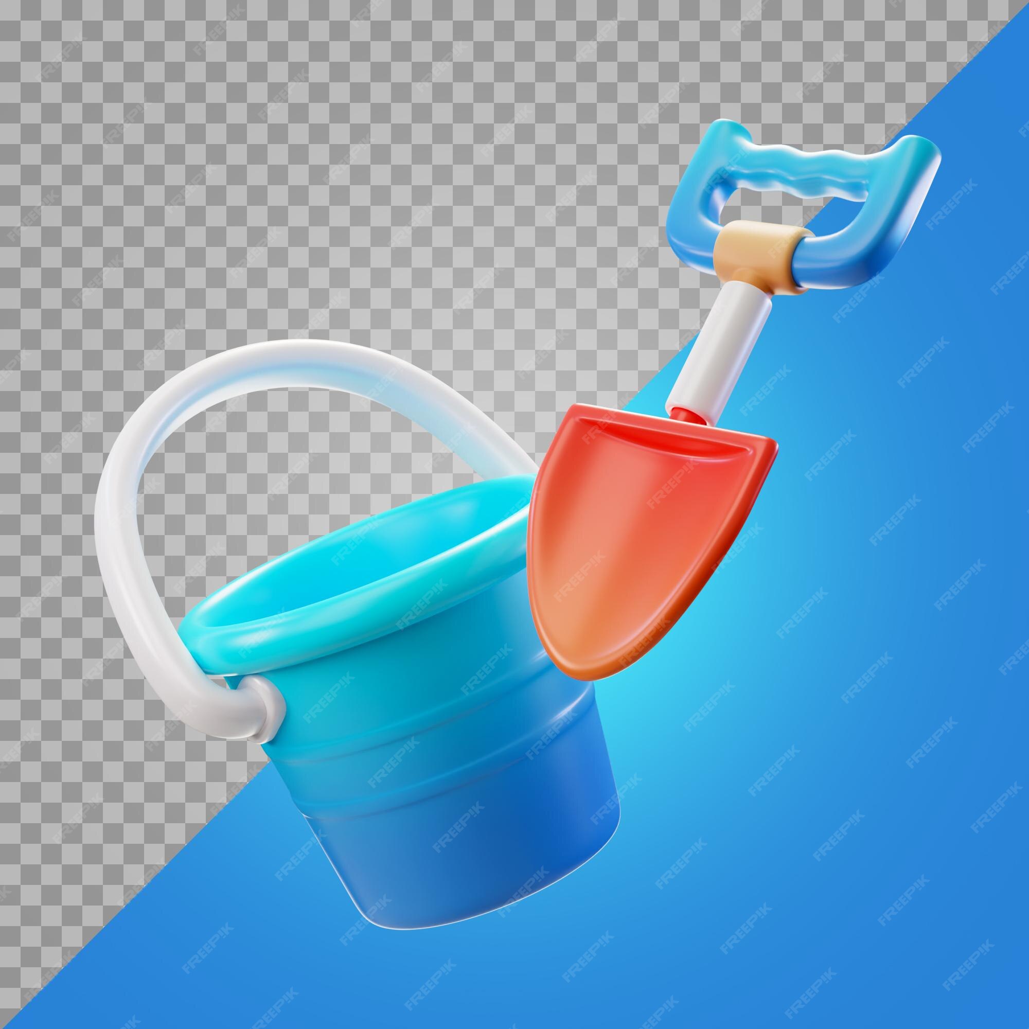 Premium PSD  Sand bucket in 3d rendered graphic