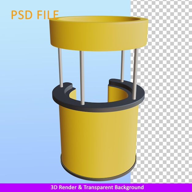 PSD 3d render illustration booth