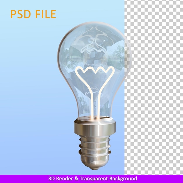 Lampadina dell'illustrazione del rendering 3d