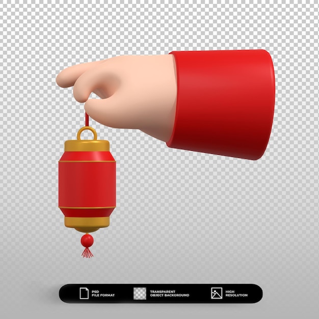 Изолированная икона китайского нового года 3d визуализации