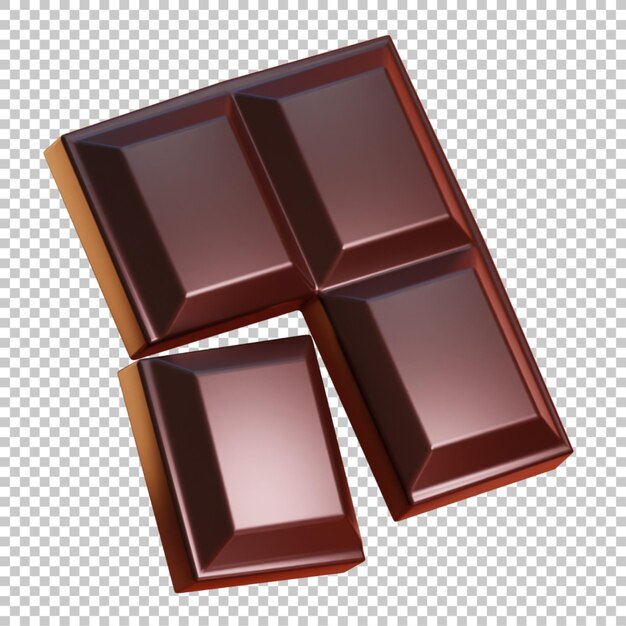 PSD illustrazione di rendering 3d della barretta di cioccolato psd isolata