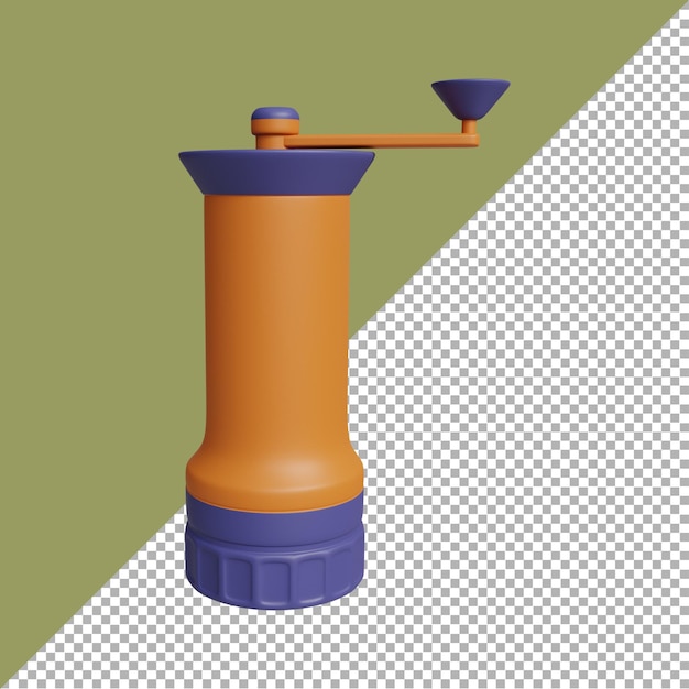 3D render illustration coffee grinder cartoon