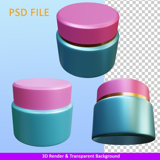 PSD 3d rendering illustrazione cosmetici