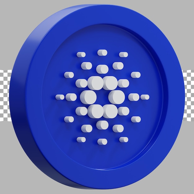 PSD illustrazione di rendering 3d del logo crittografico cardano