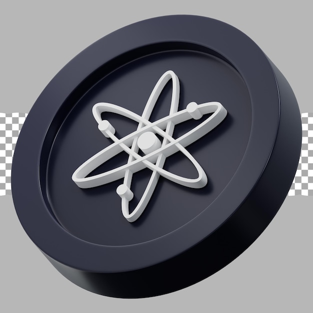 3d render illustration crypto logo cosmos
