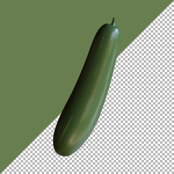 PSD 3d render illustration cucumber cartoon