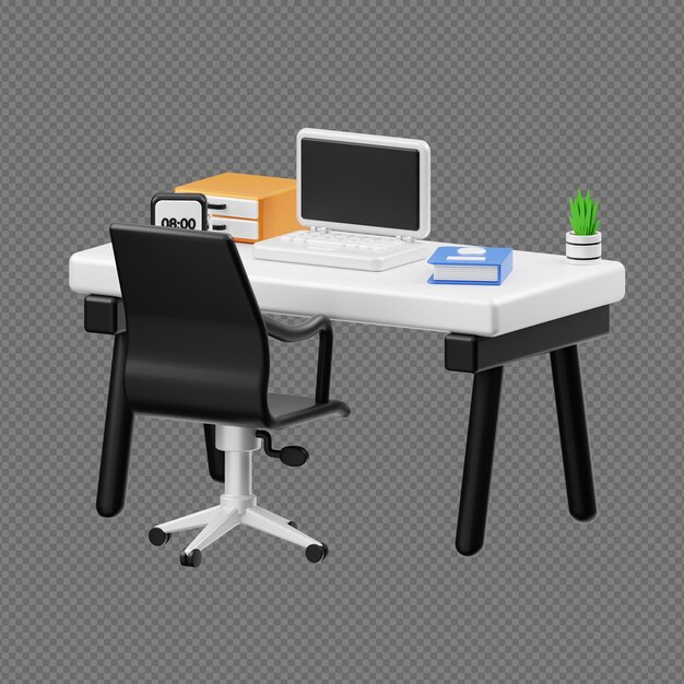 3d render illustration of desk