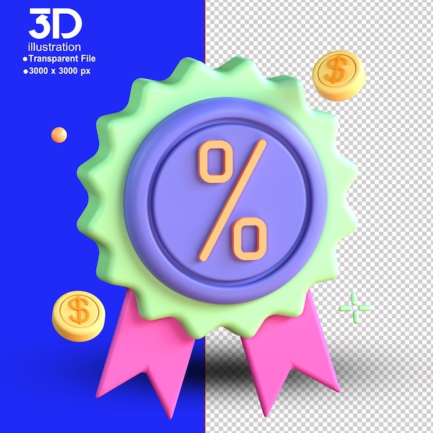 3d render illustration of ecommerce icon sale
