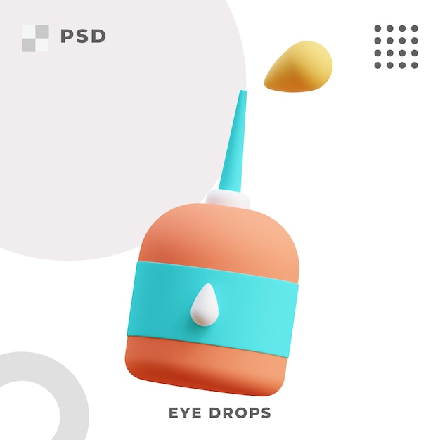 3d render illustration of eye drops