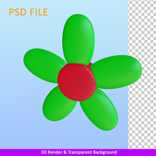 PSD 3d визуализация иллюстрации цветок