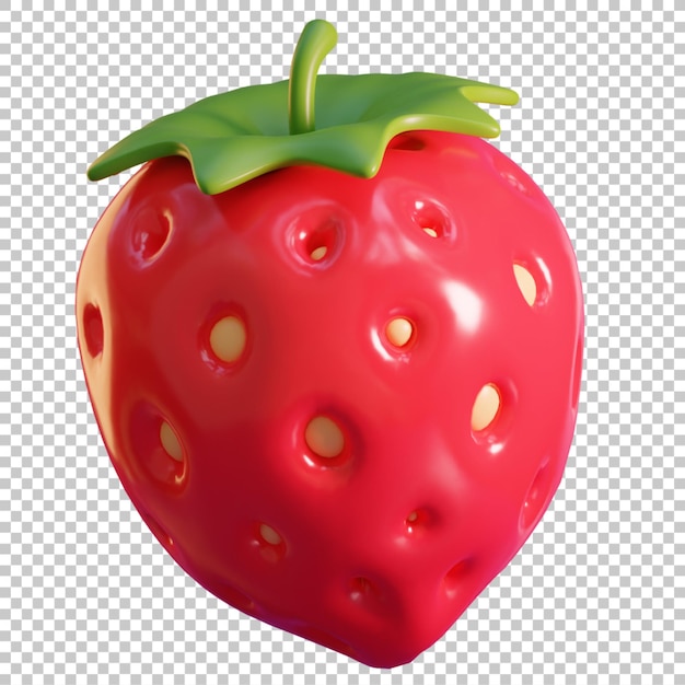 PSD 3d render illustration of fresh strawberry isolated psd