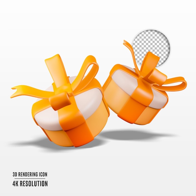 PSD 3d render illustration gift box isolated icon