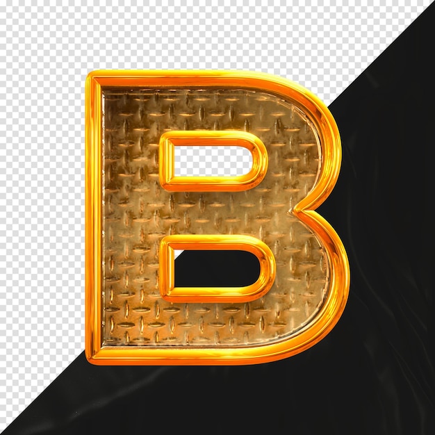 PSD 3d render illustration. golden capital letter - a side view