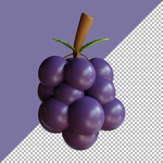 3D render illustration grape cartoon