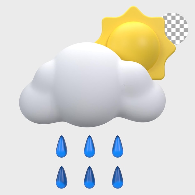 PSD 3d render иллюстрация сильный дождь в день
