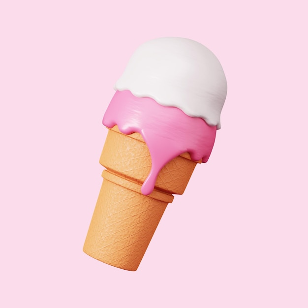 3d render illustration ice cream isolated icon