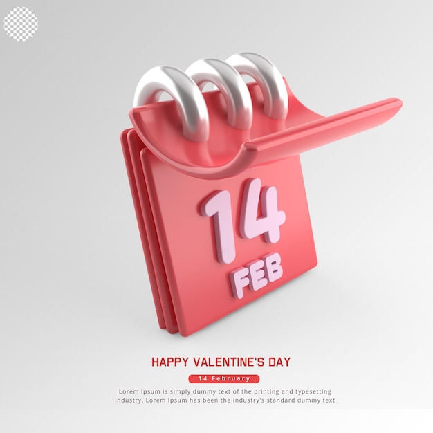 3d render illustrazione icona san valentino