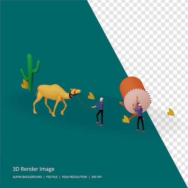 PSD 3d render illustrazione del concetto islamico