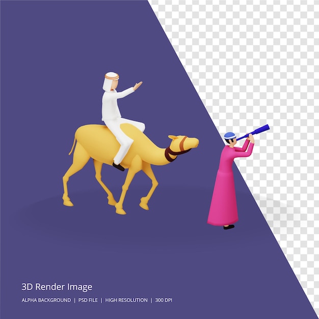 3d render illustration of islamic concept