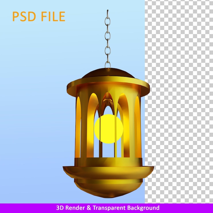 PSD 3d render illustration lantern