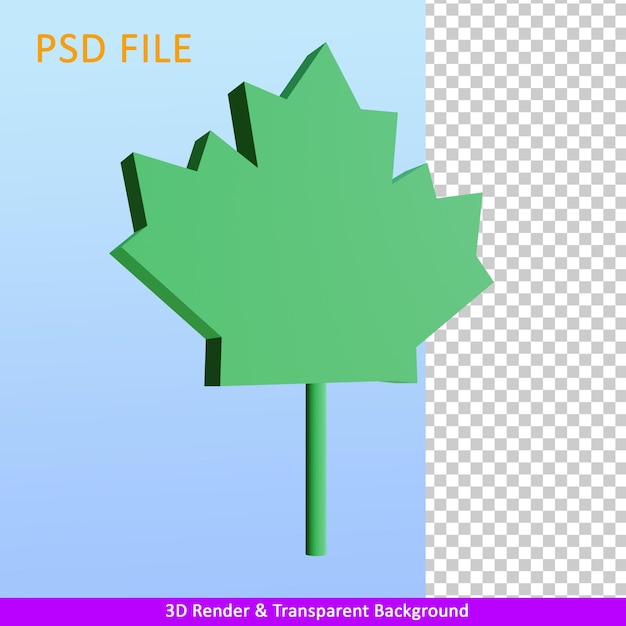 3d render illustration leaf