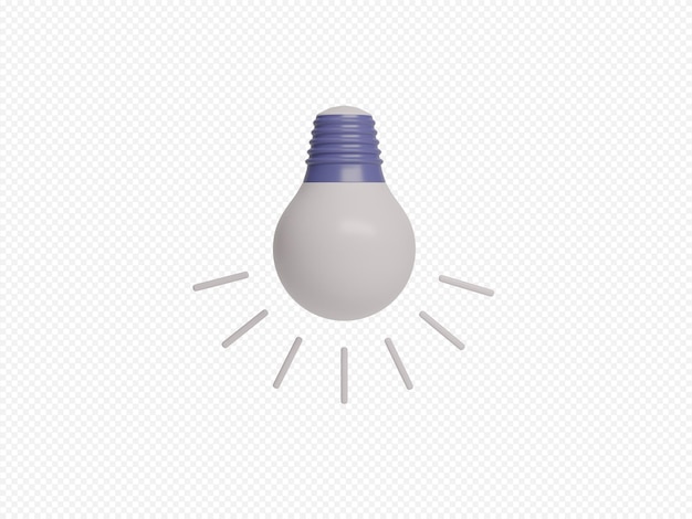 PSD 3d render illustration led light bulb with transparent background