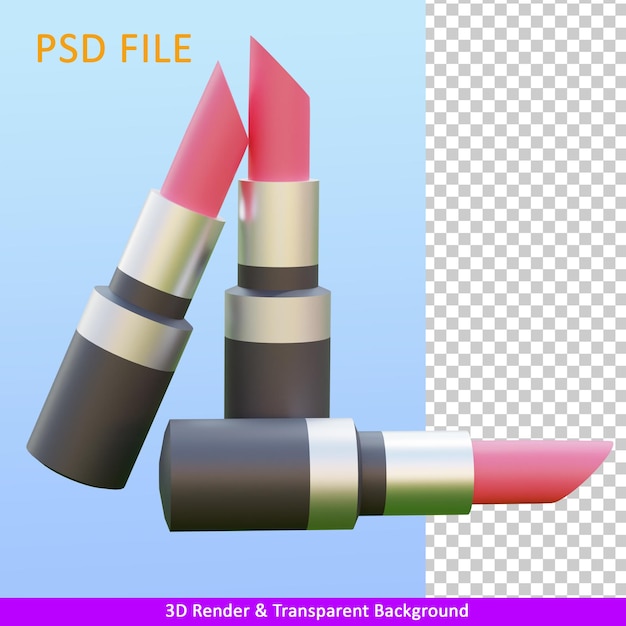 3d render illustrazione rossetto