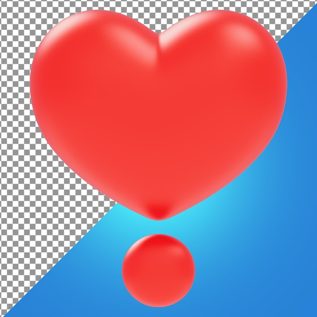 PSD 3d render illustration love exclamation