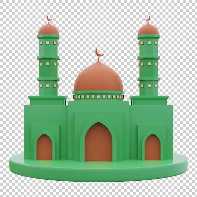 PSD 3d render illustration mosque