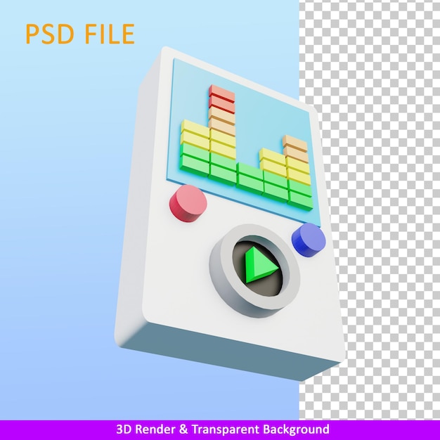 PSD 3d 렌더링 그림 음악 플레이어