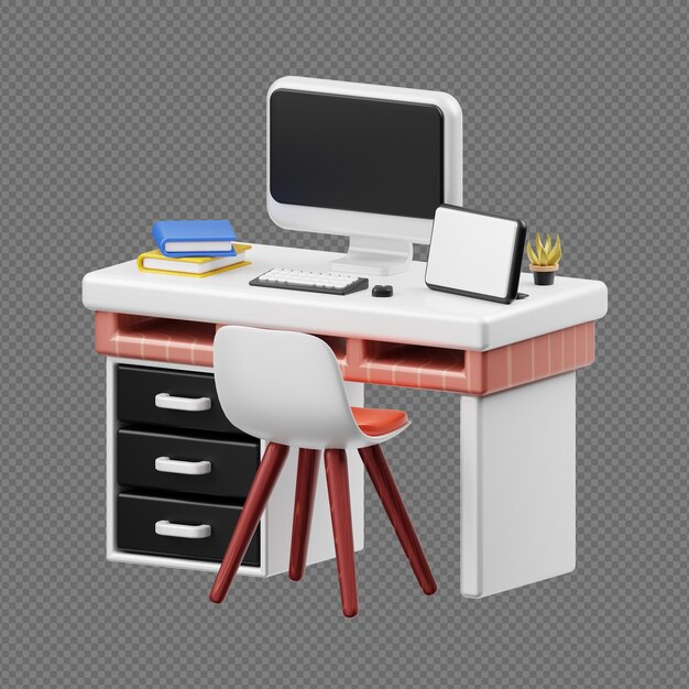 3D Render Illustration of Desk