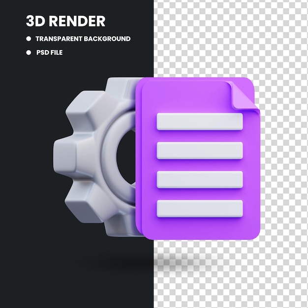 PSD プロジェクト管理リストの 3 d レンダリング図