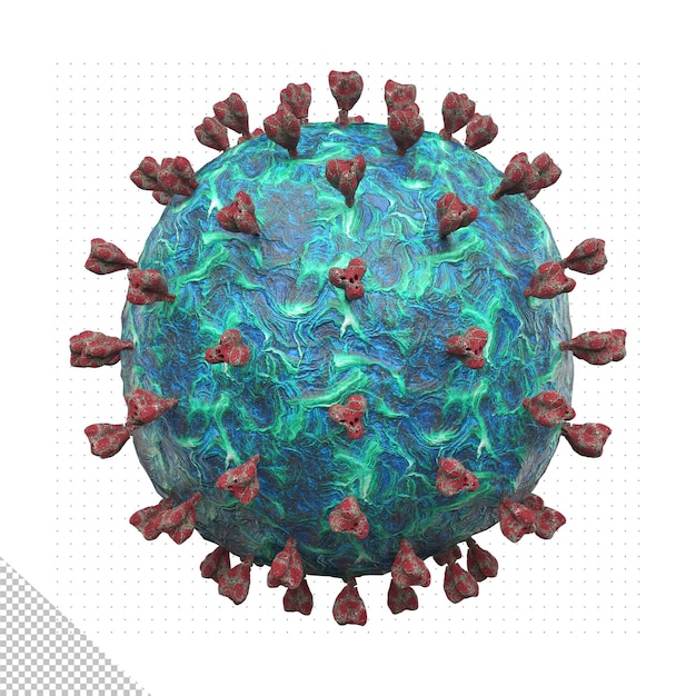 PSD illustrazione di rendering 3d virus omicron