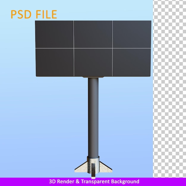 PSD 3dレンダリングイラスト屋外広告ディスプレイ