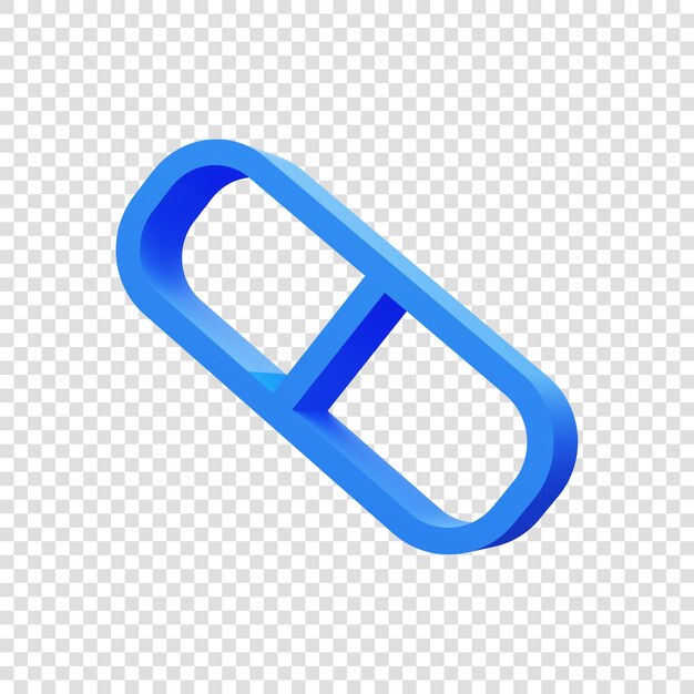 PSD 3d render illustration. pill icon.