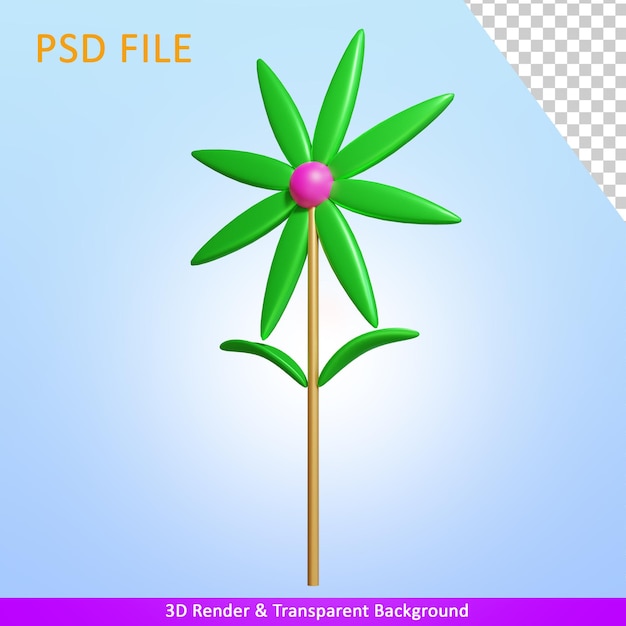 PSD pianta dell'illustrazione del rendering 3d