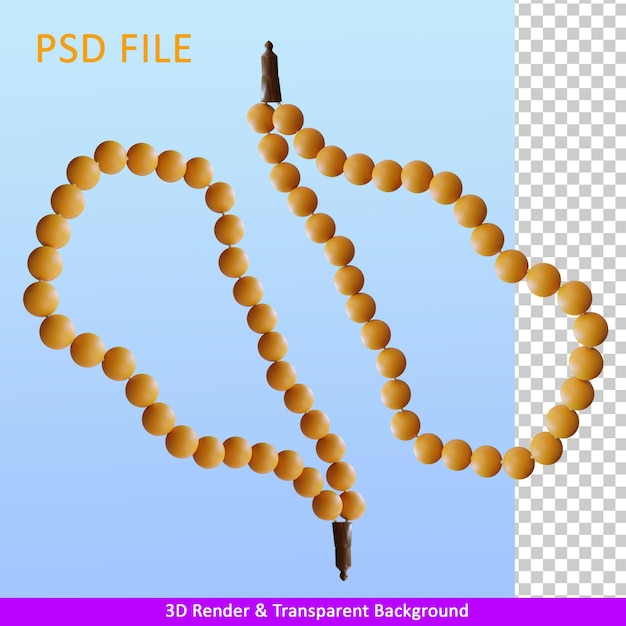 PSD illustrazione di rendering 3d grani di preghiera