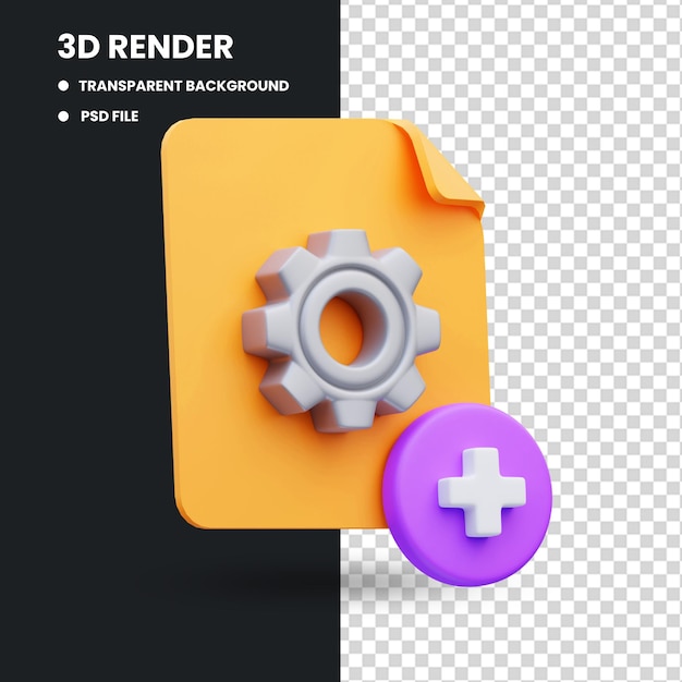 PSD 3d render illustration of project management add new task icon