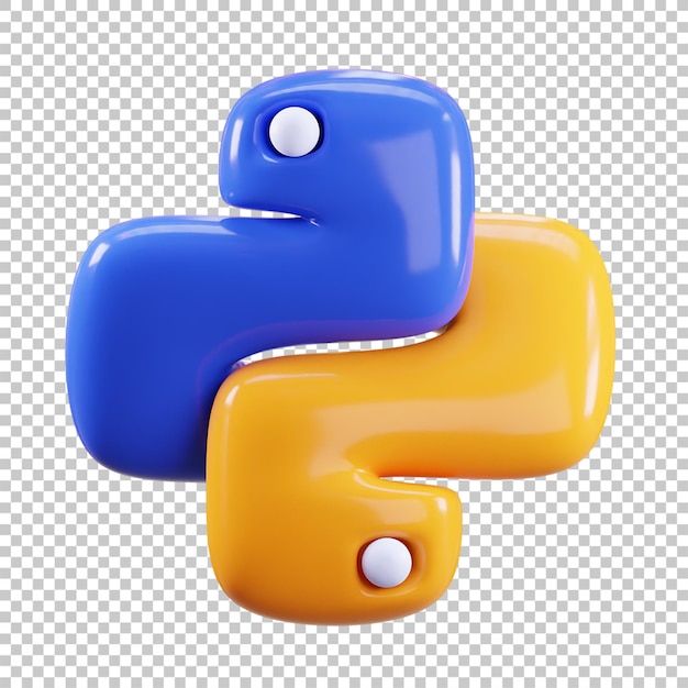 3D Render Illustration of python logo isolated premium psd