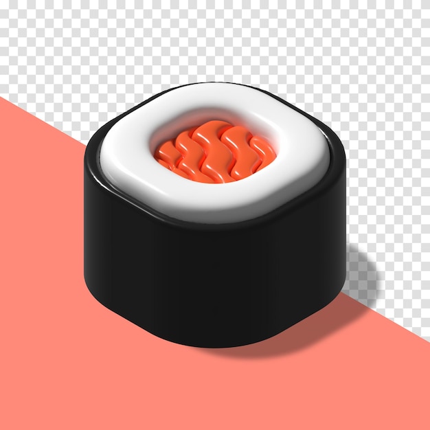 3d render illustration roll sushi isolated 3d illustration japanese sushi object