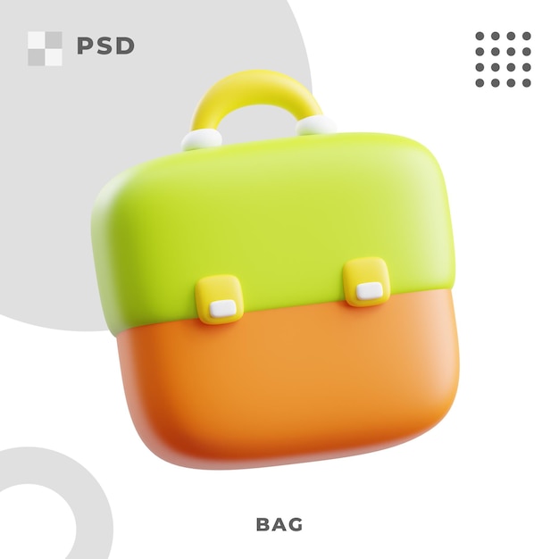 3d render illustration of school bag