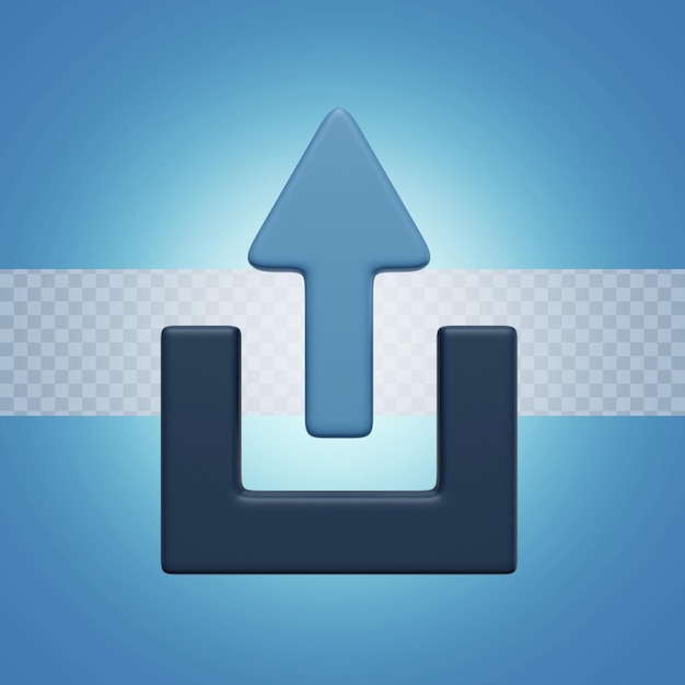 3d Render Illustration share icon with arrow pointing up