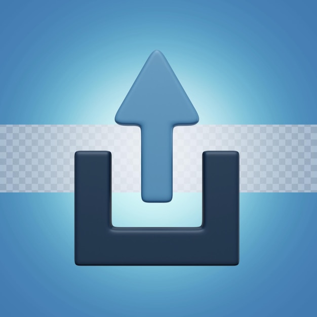 3d render illustration share icon with arrow pointing up